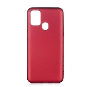 Teleplus Samsung Galaxy A21S Lüks Mat Bordo Silikon Cep Telefonu Kılıf