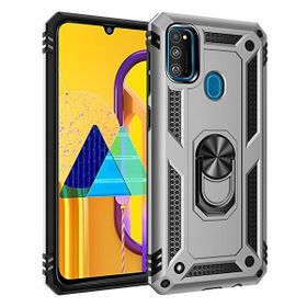 Teleplus Samsung Galaxy A21S Vega Yüzüklü Tank Silikon Gümüş Kılıf
