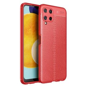 Teleplus Samsung Galaxy A22 4G Deri Dokulu Lacivert ve Silikon Kılıf