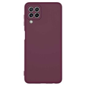 Teleplus Samsung Galaxy A22 4G Kamera Korumalı Lansman Mat Silikon Bordo Kılıf