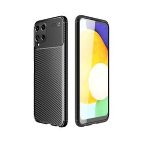 Teleplus Samsung Galaxy A22 4G Karbon Dokulu Silikon Kahverengi Cep Telefonu Kılıfı