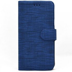 Teleplus Samsung Galaxy A22 4G Kumaş Spor Standlı Cüzdan Lacivert Kılıf