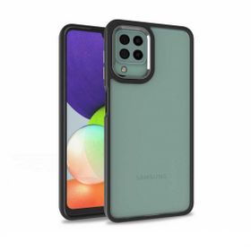 Teleplus Samsung Galaxy A22 4G Renkli Bumper Hybrid Flora Silikon Mor Kılıf