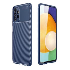 Teleplus Samsung Galaxy A23 Kamera Korumalı Negro Karbon Silikon Lacivert Kılıf + Nano Ekran Koruyucu