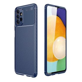 Teleplus Samsung Galaxy A23 Kamera Korumalı Negro Karbon Silikon Lacivert Kılıf + Nano Ekran Koruyucu