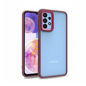 Teleplus Samsung Galaxy A23 Renkli Bumper Hybrid Flora Silikon Bordo Kılıf