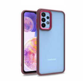 Teleplus Samsung Galaxy A23 Renkli Bumper Hybrid Flora Silikon Bordo Kılıf