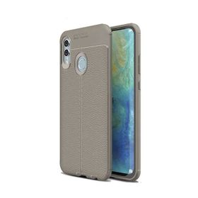 Teleplus Samsung Galaxy A30 Deri Dokulu Silikon Gri Kılıf