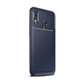 Teleplus Samsung Galaxy A30 Negro Karbon Nano Ekran Koruyucu Lacivert Silikon Kılıf