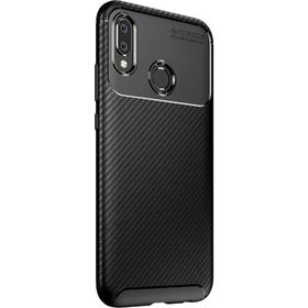 Teleplus Samsung Galaxy A30 Negro Karbon Tam Kapatan Cam Siyah Silikon Kılıf