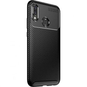 Teleplus Samsung Galaxy A30 Negro Karbon Tam Kapatan Cam Siyah Silikon Kılıf