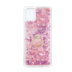 Teleplus Samsung Galaxy A31 Milce Yüzüklü Sulu Pembe Silikon Cep Telefonu Kılıf