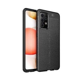 Teleplus Samsung Galaxy A52 Deri Dokulu Silikon Kırmızı Nano Ekran Koruyucu Cep Telefonu Kılıfı