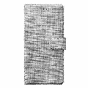 Teleplus Samsung Galaxy A52 Kumaş Spor Standlı Kartlıklı Cüzdan Gri Cep Telefonu Kılıfı