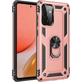 Teleplus Samsung Galaxy A52 Vega Yüzüklü Tank Kapak Rose Gold + Nano Ekran Koruyucu Kılıf