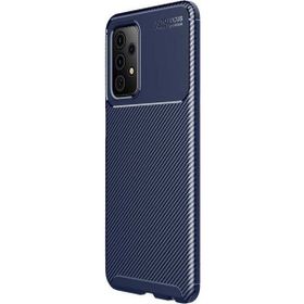 Teleplus Samsung Galaxy A52S 5G Negro Karbon Dokulu Silikon Lacivert Kılıf + Nano Ekran Koruyucu