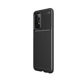 Teleplus Samsung Galaxy A52S 5G Negro Karbon Dokulu Silikon Lacivert Kılıf + Nano Ekran Koruyucu