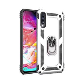 Teleplus Samsung Galaxy A70 Vega Yüzüklü Tank Kapak Gümüş Kılıf