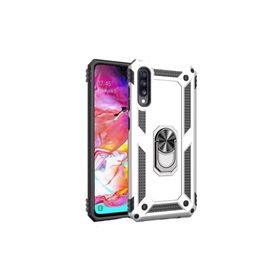 Teleplus Samsung Galaxy A70 Vega Yüzüklü Tank Kapak Gümüş Kılıf