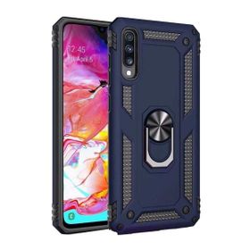 Teleplus Samsung Galaxy A70 Vega Yüzüklü Tank Kapak Nano Ekran Koruyucu Gümüş Kılıf