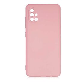 Teleplus Samsung Galaxy A71 Kamera Korumalı İçi Kadife Pembe Ve Silikon Kılıf