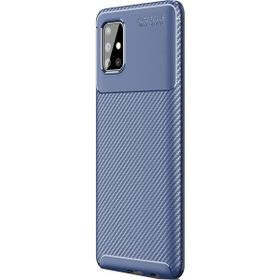 Teleplus Samsung Galaxy A71 Negro Mat Tam Kapatan Ekran Koruyucu Lacivert Silikon Cep Telefonu Kılıf