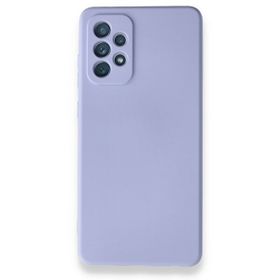 Teleplus Samsung Galaxy A72 Kamera Korumalı İçi Kadife Mor Ve Silikon Kılıf
