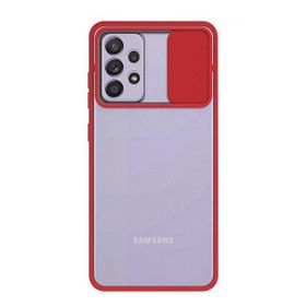 Teleplus Samsung Galaxy A72 Kamera Korumalı Yüzüklü Tank Pars Kırmızı Silikon Kılıf
