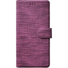 Teleplus Samsung Galaxy A72 Kumaş Spor Standlı Kartlıklı Cüzdan Mor Cep Telefonu Kılıfı
