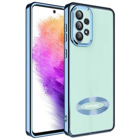 Teleplus Samsung Galaxy A73 Kamera Korumalı Omega Lazer Silikon Mavi Kılıf