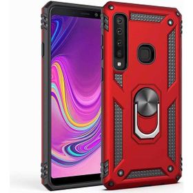 Teleplus Samsung Galaxy A9 2018 Vega Yüzüklü Tank Kapak Kırmızı Kılıf