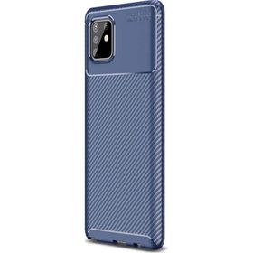 Teleplus Samsung Galaxy A91 Negro Karbon Dokulu Silikon Siyah Kılıf