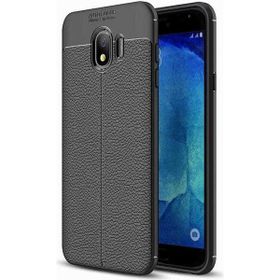Teleplus Samsung Galaxy J4 Deri Dokulu Siyah Silikon Kılıf