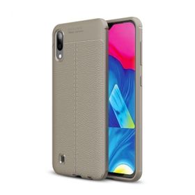 Teleplus Samsung Galaxy M10 Deri Dokulu Silikon Siyah Kılıf