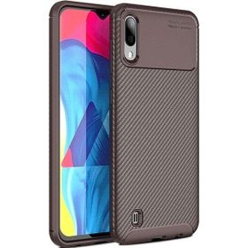 Teleplus Samsung Galaxy M10 Negro Karbon Kahverengi Silikon Kılıf