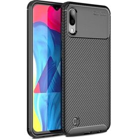Teleplus Samsung Galaxy M10 Negro Karbon Kahverengi Silikon Kılıf