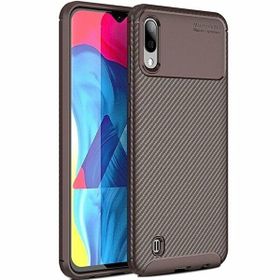 Teleplus Samsung Galaxy M10 Negro Karbon Kahverengi Silikon Kılıf