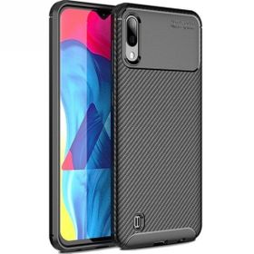 Teleplus Samsung Galaxy M10 Negro Karbon Kahverengi Silikon Kılıf