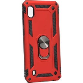 Teleplus Samsung Galaxy M10 Vega Yüzüklü Tank Kapak Kırmızı Kılıf