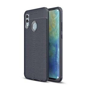 Teleplus Samsung Galaxy M10S Deri Dokulu Gri Silikon Cep Telefonu Kılıf