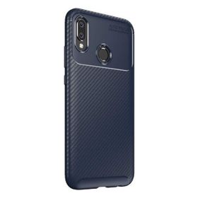 Teleplus Samsung Galaxy M10S Negro Karbon Tam Kapatan Cam Lacivert Silikon Cep Telefonu Kılıf