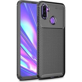 Teleplus Samsung Galaxy M11 Negro Karbon Siyah Silikon Cep Telefonu Kılıf