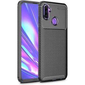 Teleplus Samsung Galaxy M11 Negro Karbon Siyah Silikon Cep Telefonu Kılıf