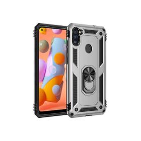 Teleplus Samsung Galaxy M11 Vega Yüzüklü Tank Kapak Siyah Kılıf