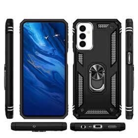 Teleplus Samsung Galaxy M23 Vega Yüzüklü Standlı Kapak Gümüş Kılıf