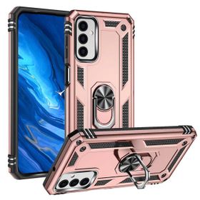 Teleplus Samsung Galaxy M23 Vega Yüzüklü Standlı Kapak Gümüş Kılıf