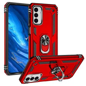 Teleplus Samsung Galaxy M23 Vega Yüzüklü Standlı Kapak Gümüş Kılıf