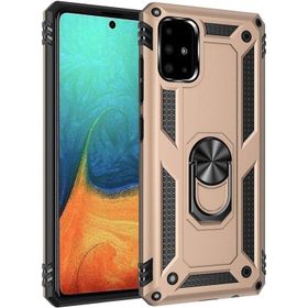 Teleplus Samsung Galaxy M31S Vega Yüzüklü Çift Katmanlı Tank Kapak Kırmızı Kılıf