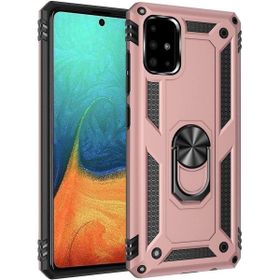 Teleplus Samsung Galaxy M31S Vega Yüzüklü Çift Katmanlı Tank Kapak Kırmızı Kılıf