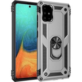 Teleplus Samsung Galaxy M31S Vega Yüzüklü Çift Katmanlı Tank Kapak Kırmızı Kılıf